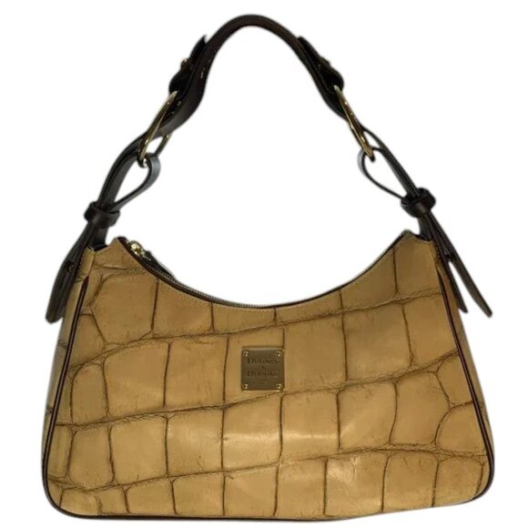 Dooney & Bourke Croco leather Large Hobo - Taupe - Picture 1 of 14